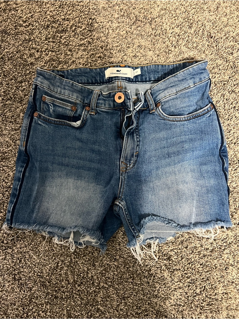 Vineyard Vines Frayed Hem Denim Cutoff Shorts - Blue